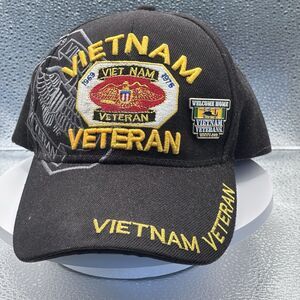 Vietnam Veteran Black Cap Hat Embroidered  1959 Viet Nam 1075 with Pin included